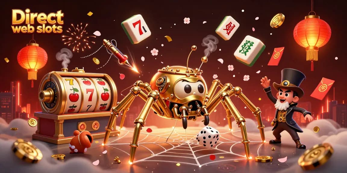 Spin and win big with Direct web slots, featuring a vibrant steampunk scene of luck and chance.