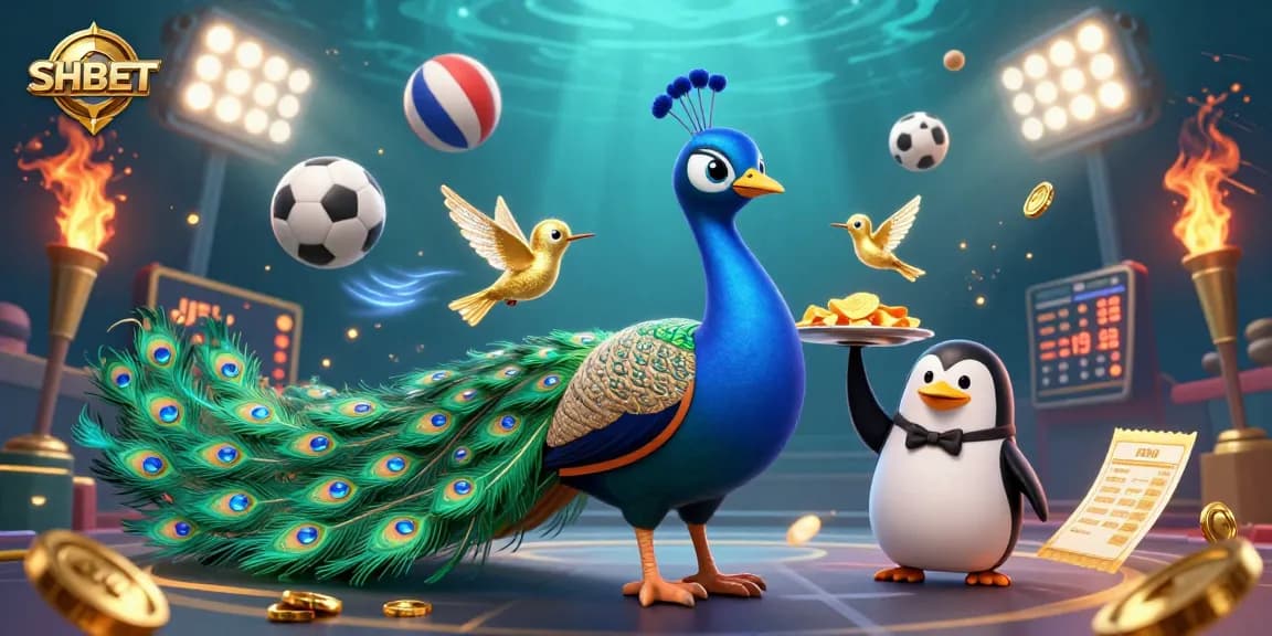 Engage in thrilling gaming at SHBET with a vibrant 3D illustration showcasing casino fun and excitement.