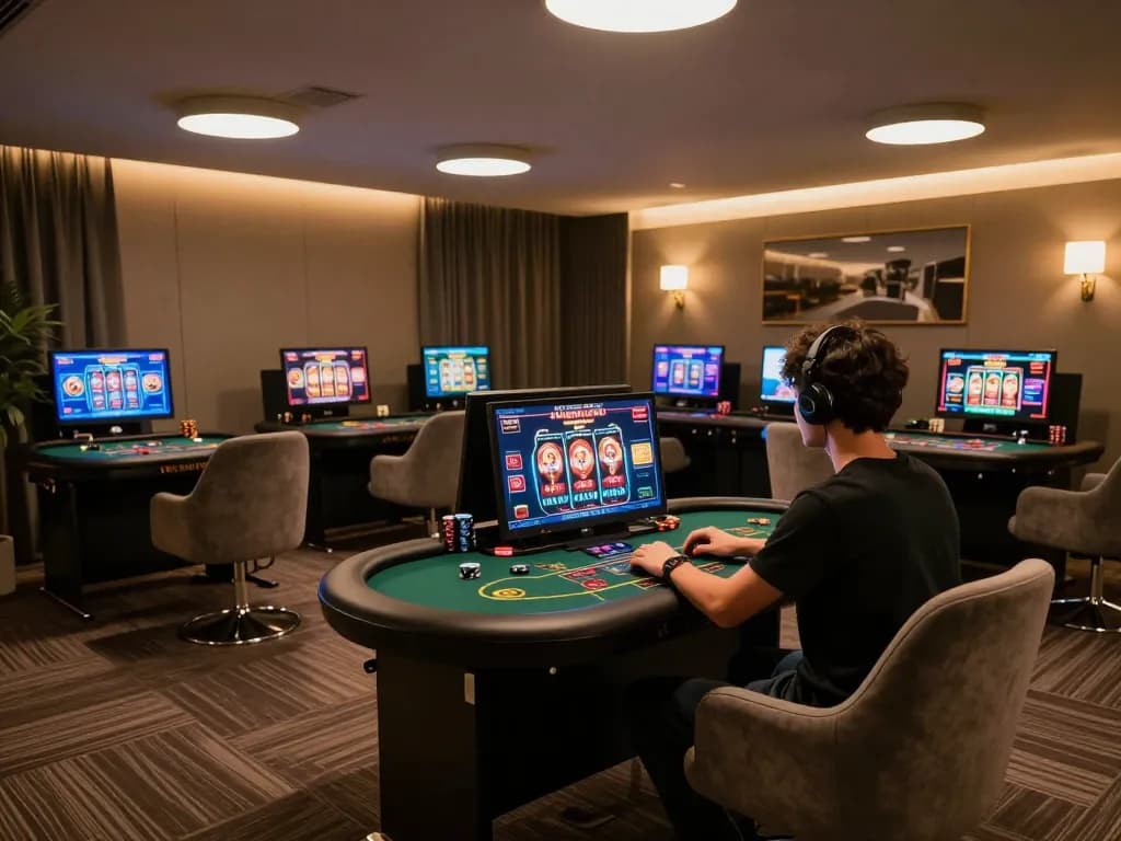 Player engaging in online casino gaming on ALO8, showcasing excitement and strategic play