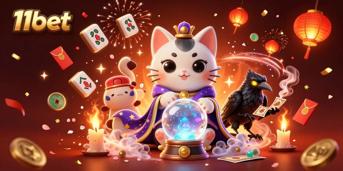 Experience thrilling wins at 11bet with vibrant casino scenes and mystic characters.
