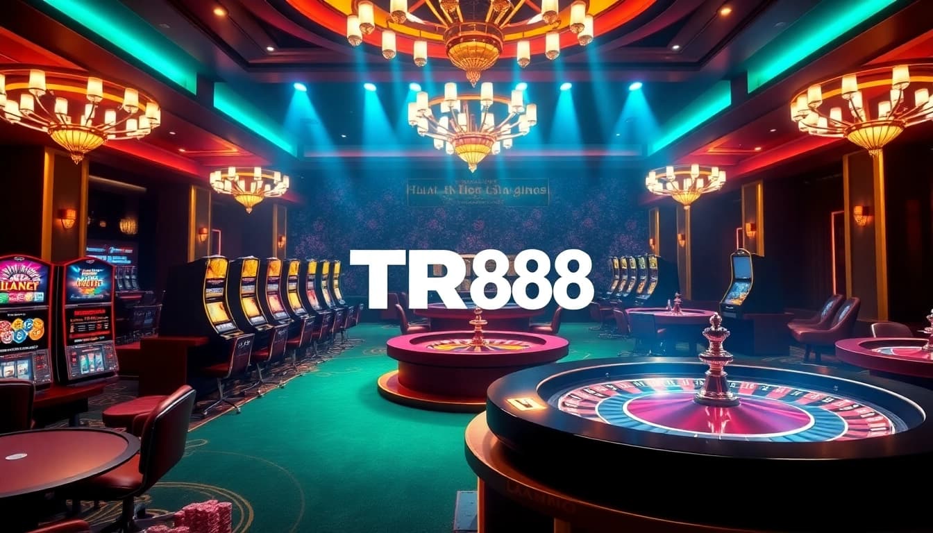 Experience thrilling gameplay at TR88 poker tables with vibrant chips and luxurious ambiance.