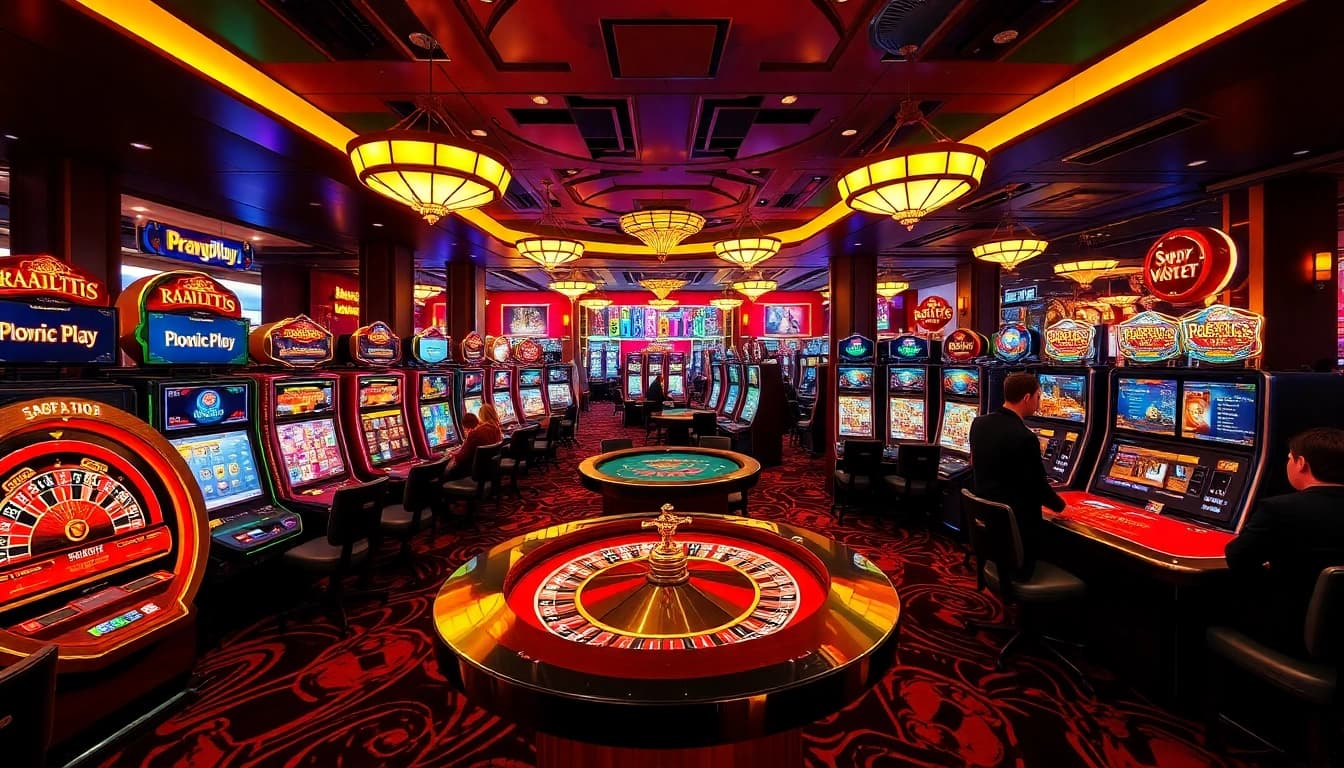 Exciting Pragmatic Play slot machines and lively casino action create a vibrant gaming atmosphere.