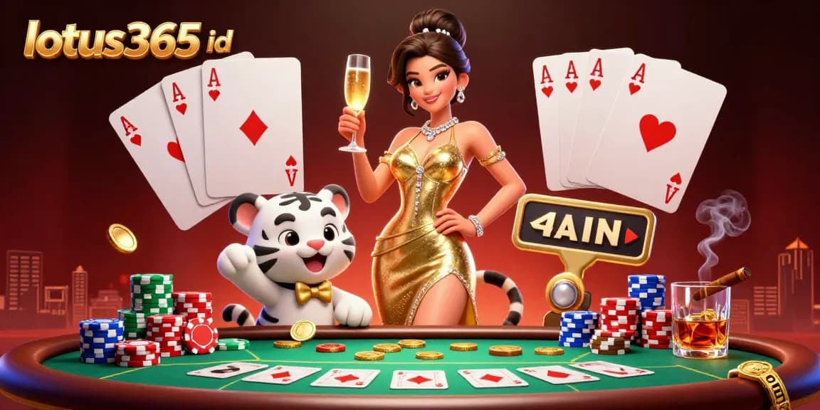 Experience excitement with lotus365 id in a vibrant casino-inspired digital illustration.