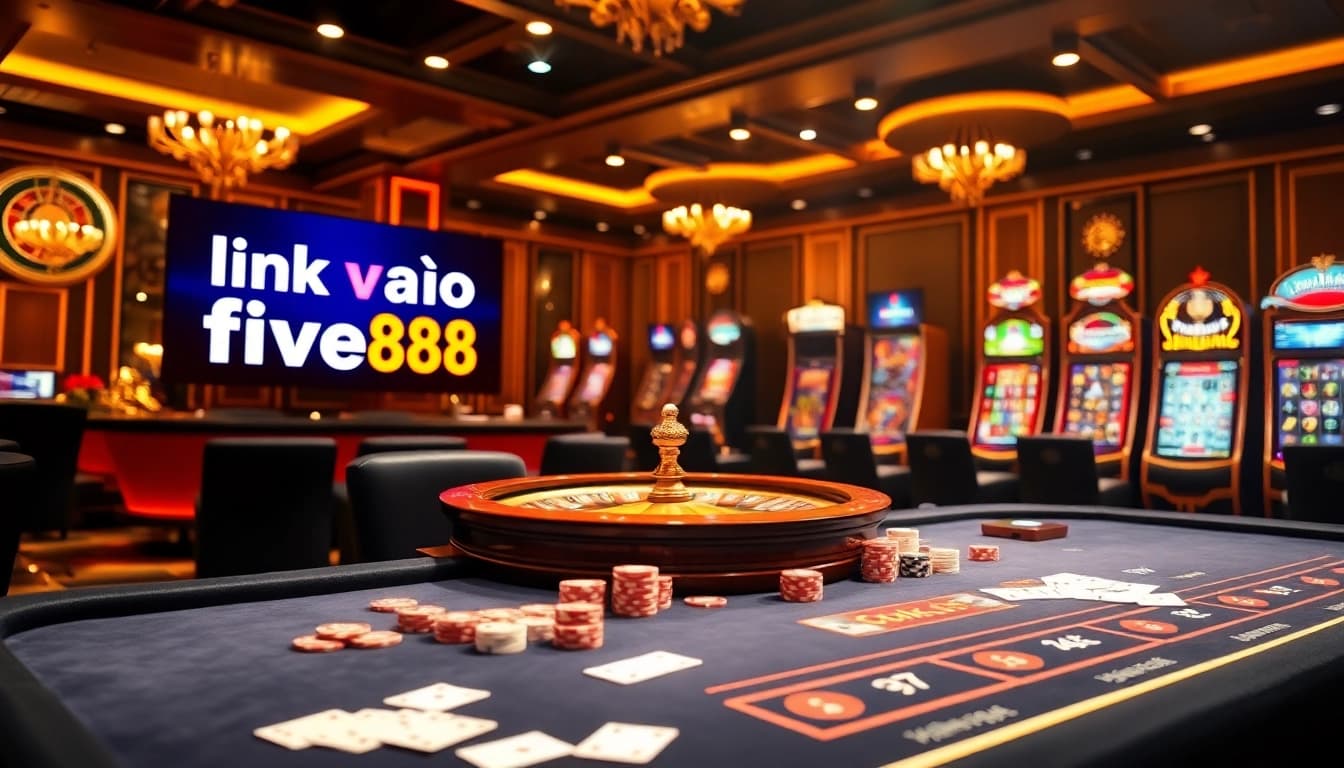 Experience the thrill of online gambling with link vào five88, featuring vibrant casino visuals and dynamic betting interfaces.