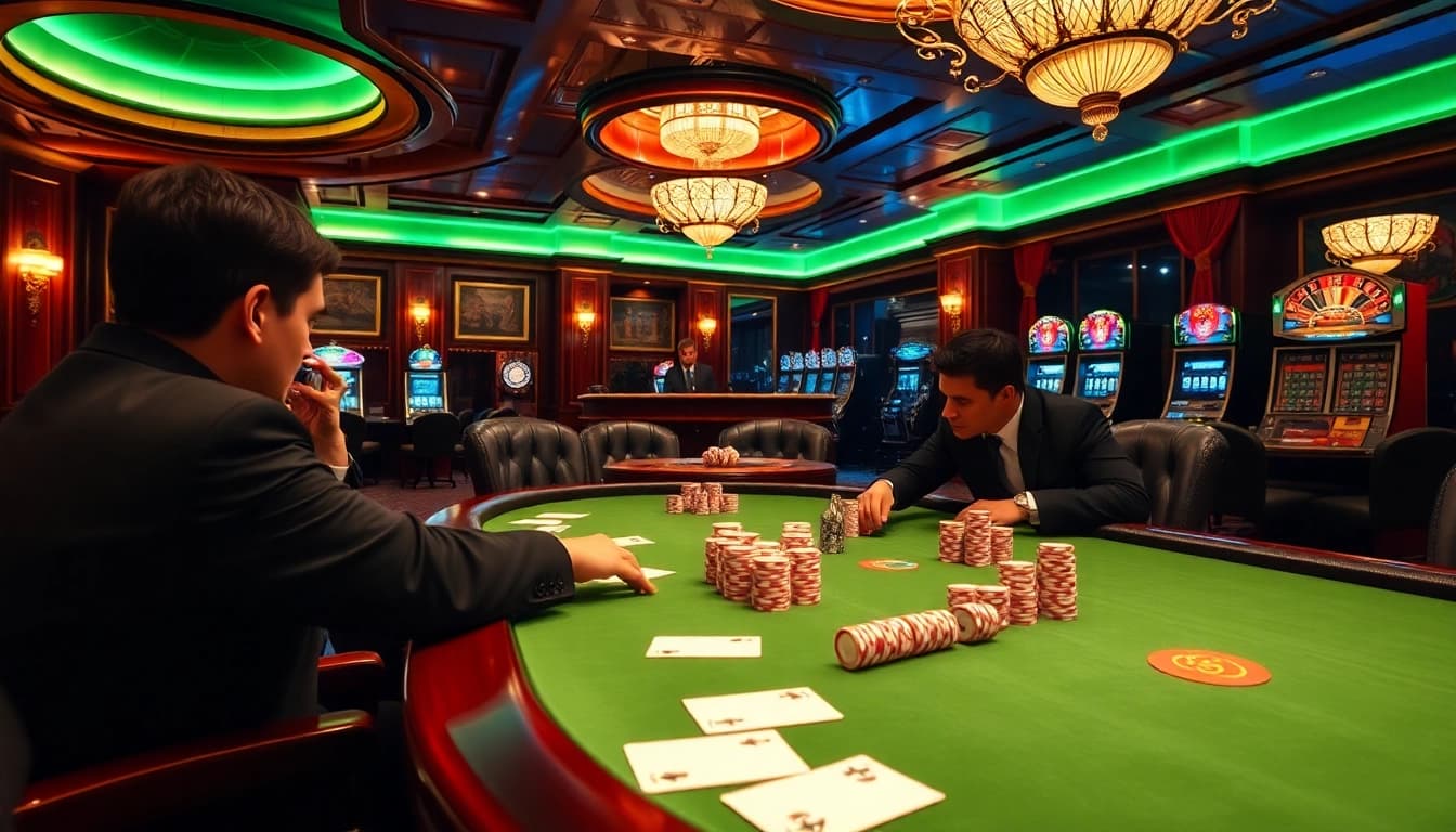 79king offers an exhilarating poker experience with vibrant players, chips, and cards.