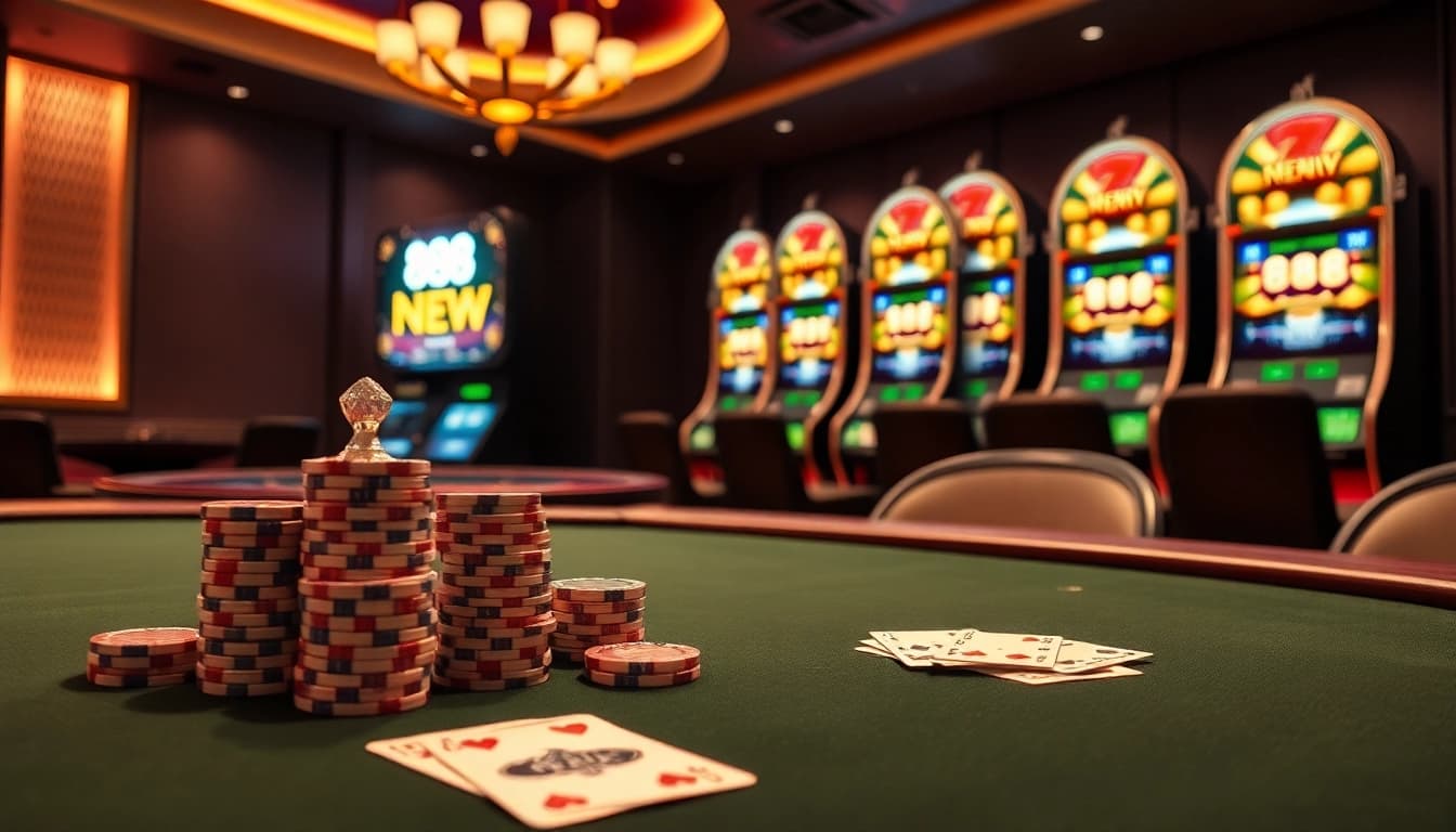 Experience the thrill of winning at 888NEW with luxurious poker games and vibrant slot machines.