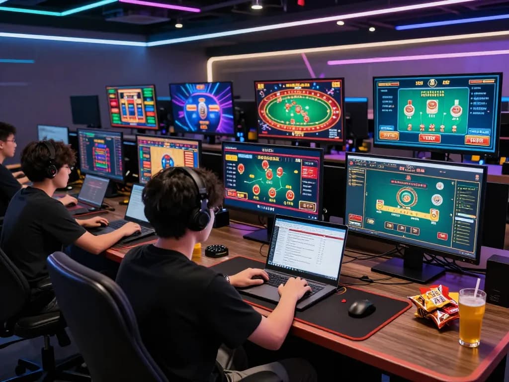 Player strategizing on 88aa poker games in a professional online gaming setup.