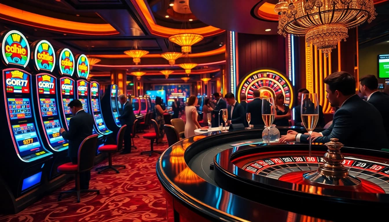 Gamble responsibly at gori77's vibrant casino scene featuring thrilling slots and poker games.