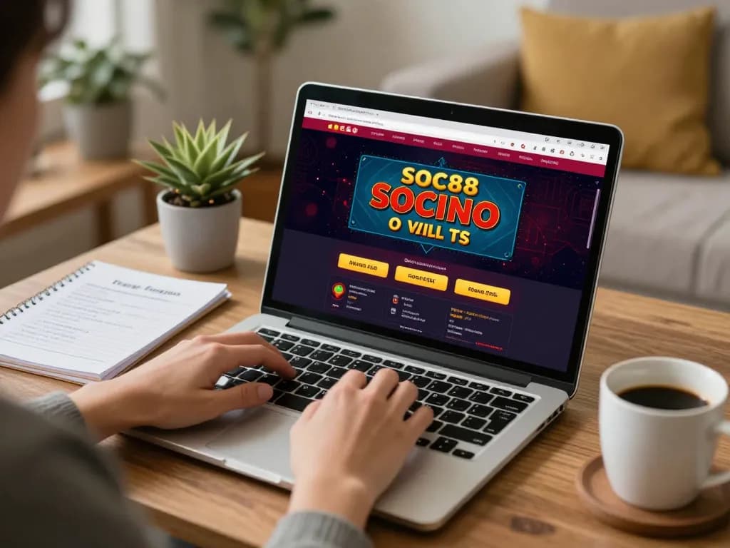 Player analyzing strategies on soc88 while enjoying online gaming in a cozy home setup