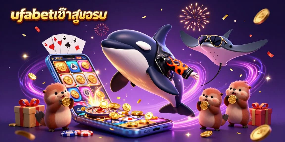 Experience the excitement of ufabetเข้าสู่ระบบ with dynamic 3D characters, casino elements, and vibrant energy.