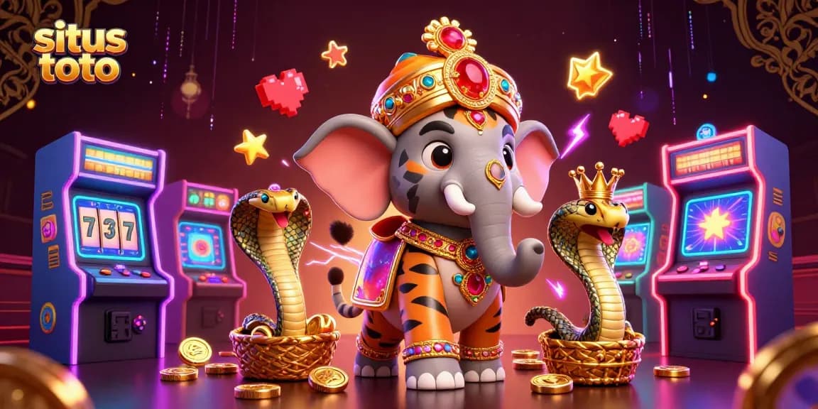 Experience thrilling gameplay at situs toto with engaging slot reels and vibrant casino elements featured in a rich 3D scene.