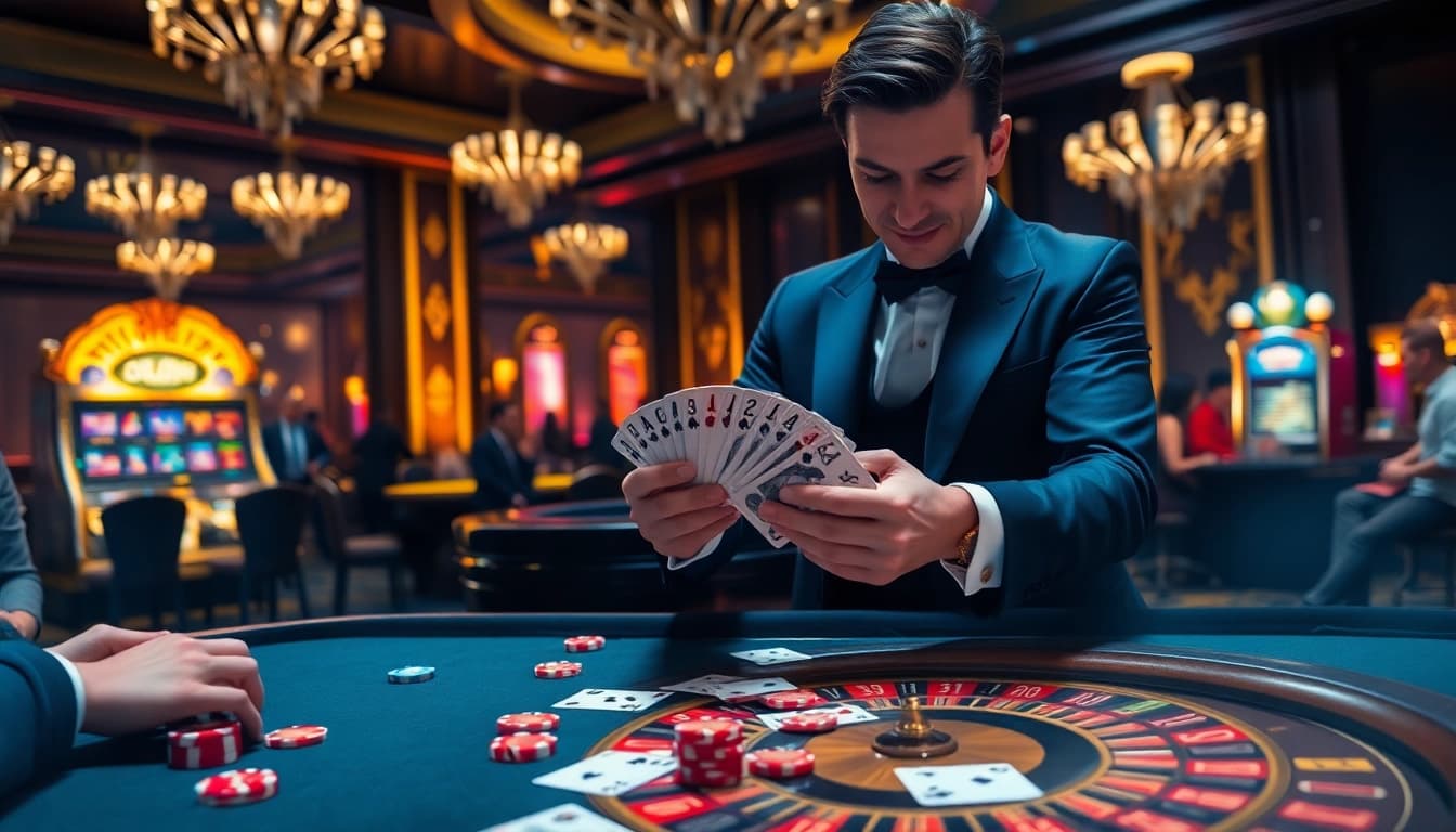 Experience Truyện ma as players engage in thrilling card games in an elegant casino setting.