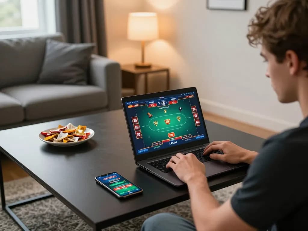 Engaging gameplay on luck88 platform, showcasing online poker on a laptop.