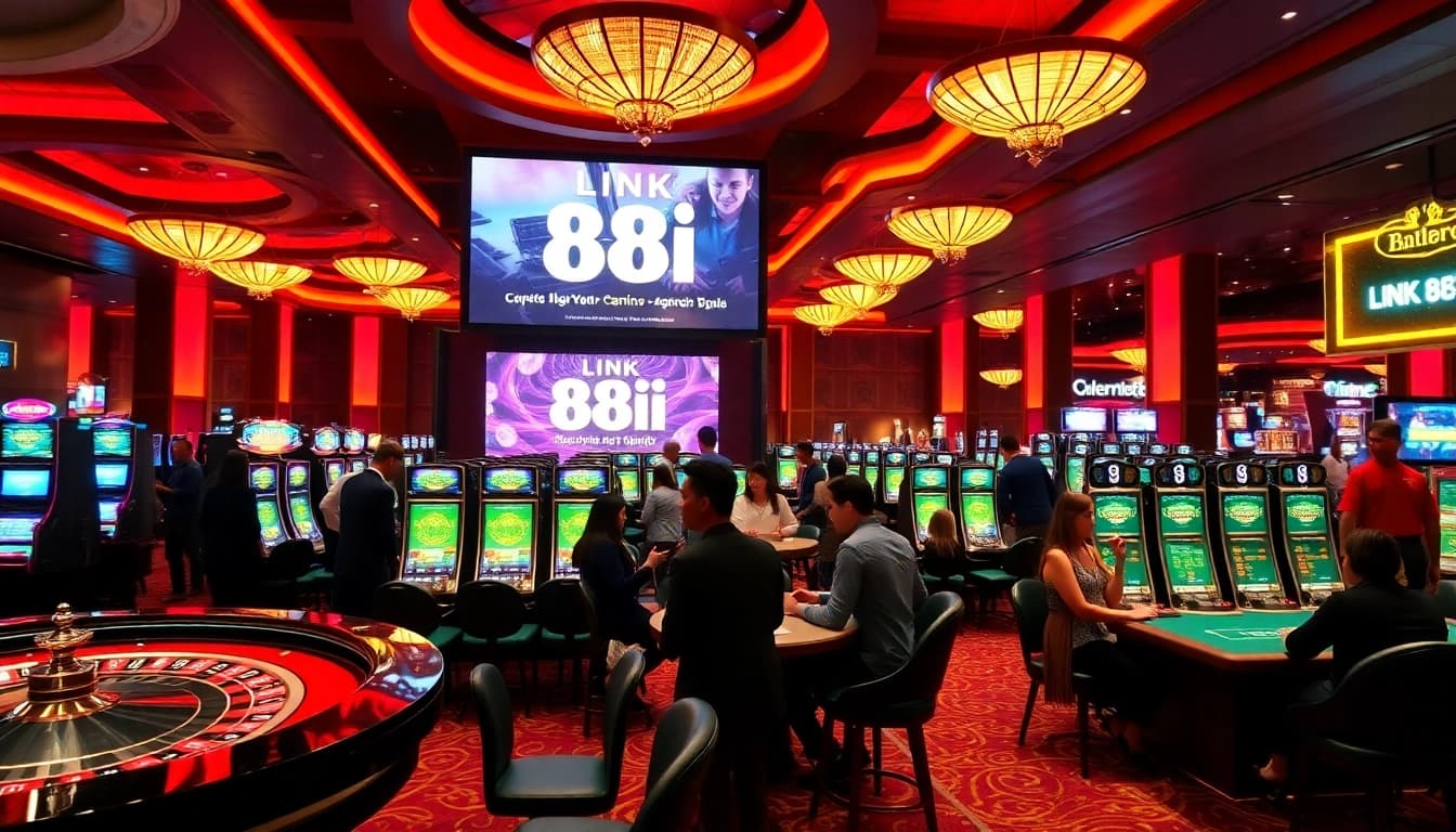 Experience the thrill at the casino with link 88i, showcasing vibrant tables and engaged players.