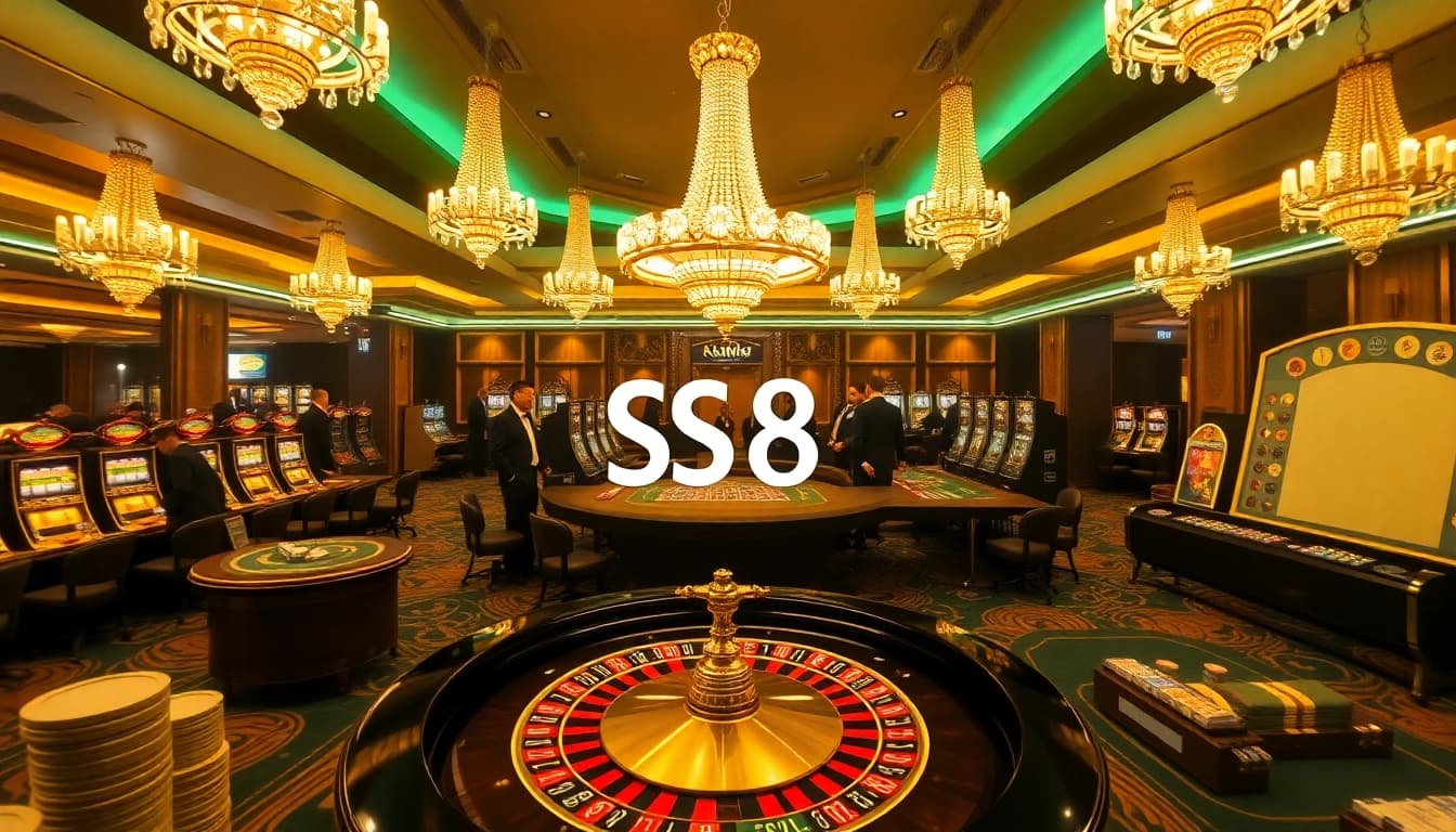 S8 casino scene with roulette table and poker chips showcasing high-stakes gambling excitement.
