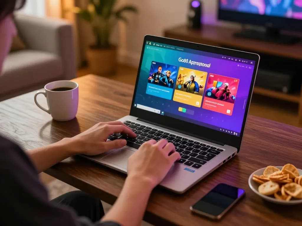 Engaging user enjoying Go88 online gaming experience with colorful applications.
