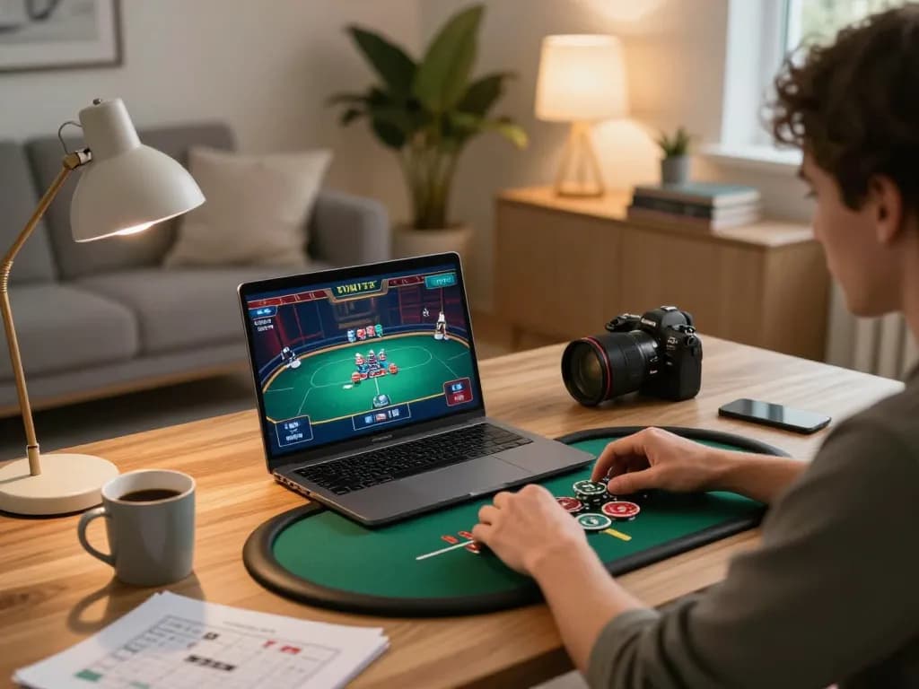 Engage in thrilling online poker gameplay at 789f from a comfortable home setting.