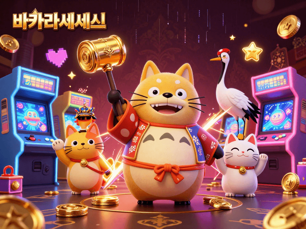 바카라사이트에서 승리하는 방법을 배우는 즐거운 타누키와 크레인의 만남