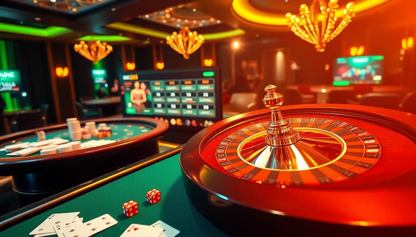 Experience thrilling gameplay at nk88 featuring vibrant casino tables and sleek betting interfaces.
