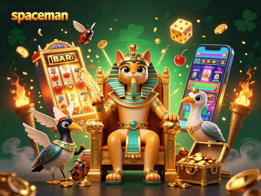 Experience thrilling gameplay with spaceman at the vibrant 3D casino, surrounded by jackpot surprises.