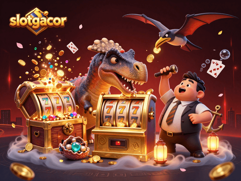 Catch explosive jackpots with slotgacor in this thrilling casino adventure illustration.