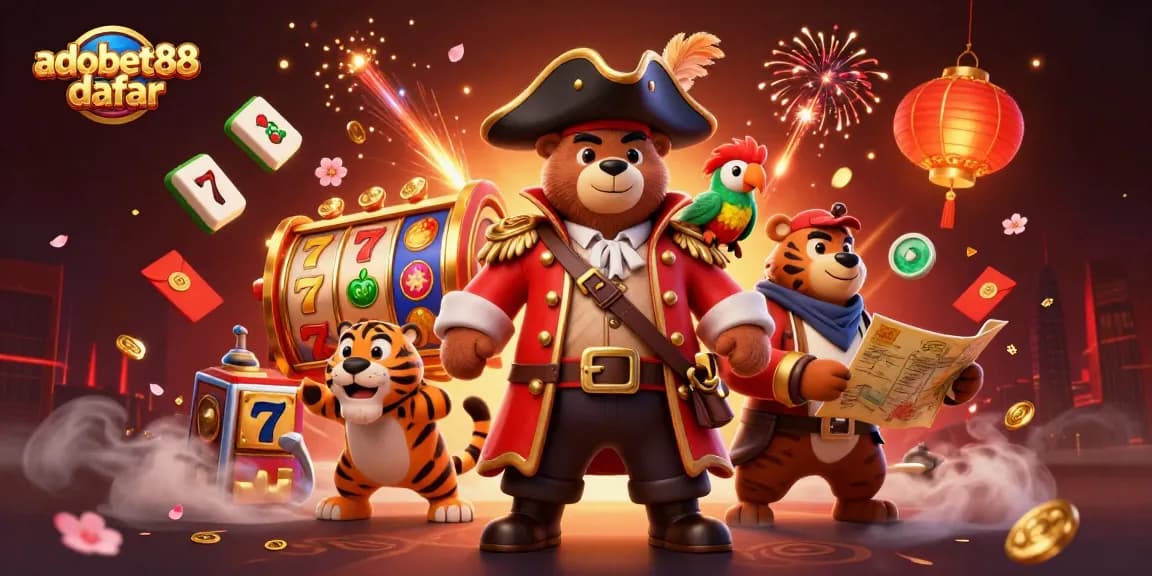 Engage with Adobet88 daftar for thrilling slot adventures amidst vibrant casino elements.