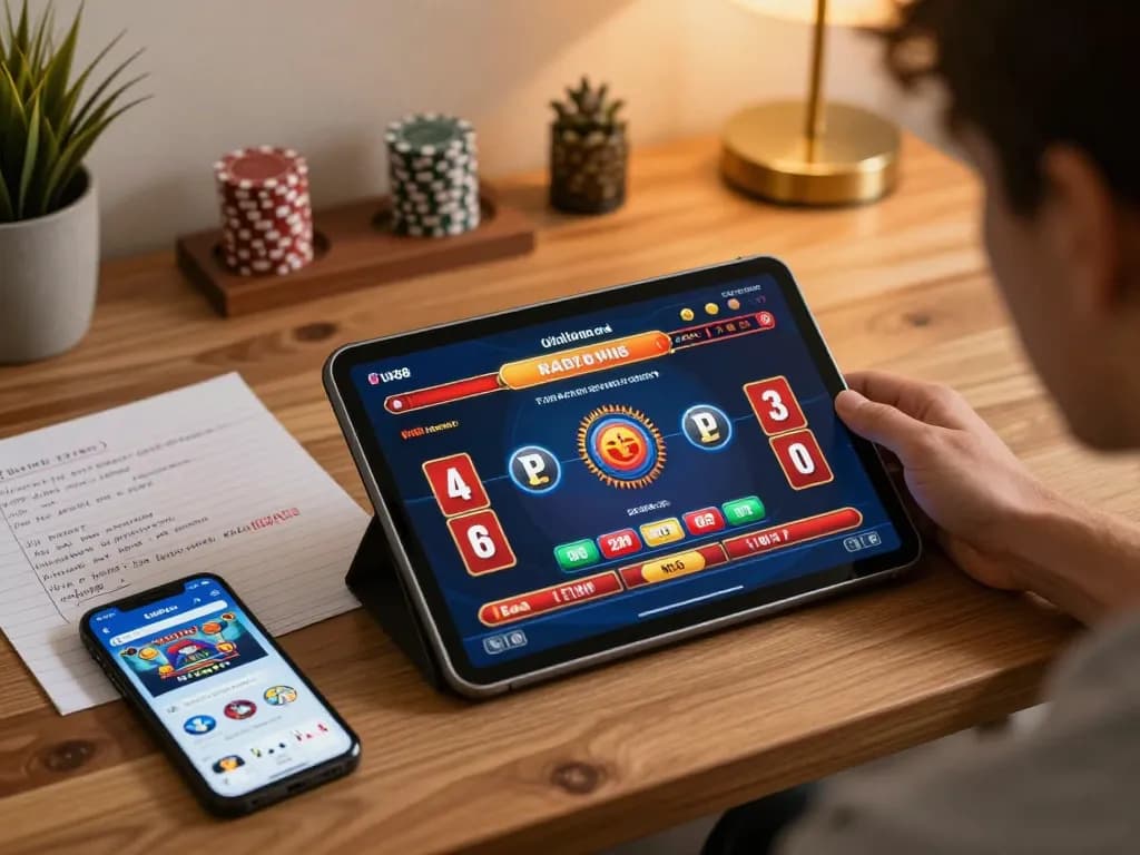 Engaging online gaming experience at LV88.com with a player analyzing strategies and enjoying gameplay