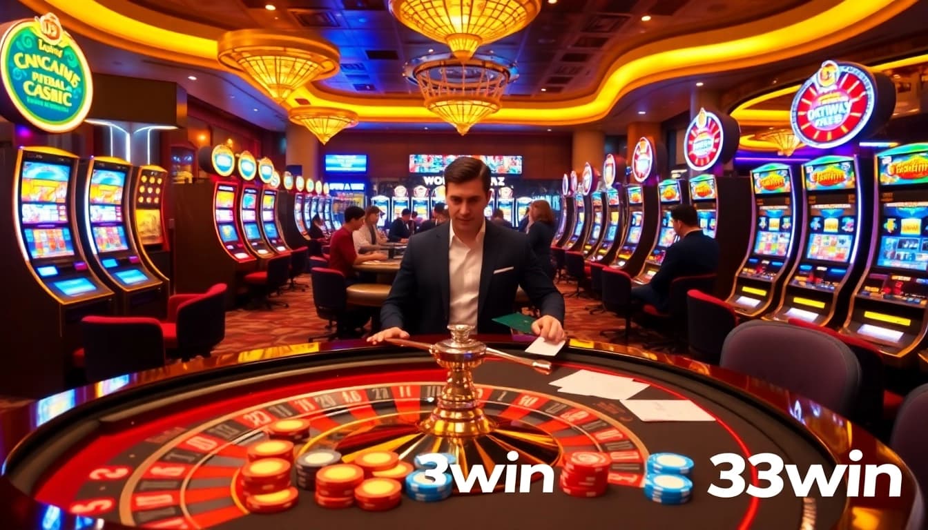Experience thrilling gameplay at 33win's luxurious casino with vibrant tables and exciting jackpots.