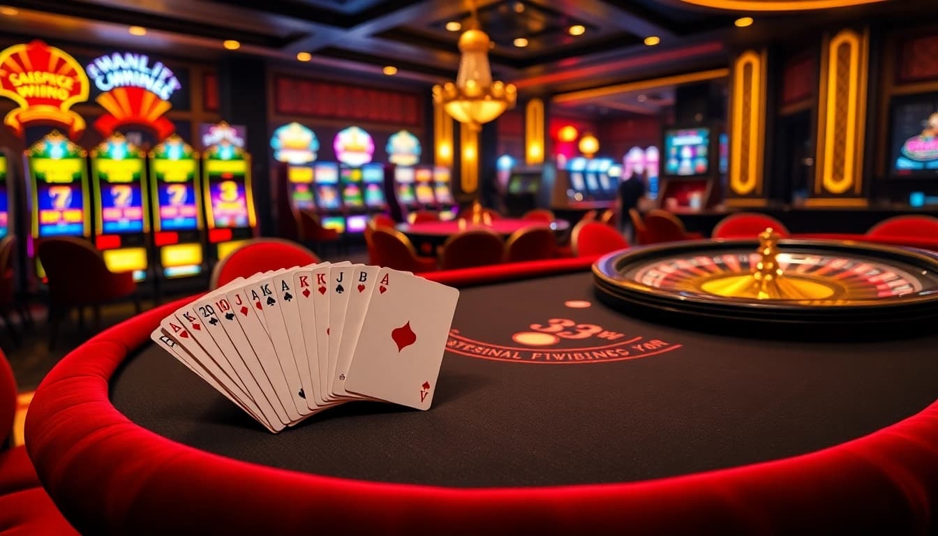 Rasakan permainan yang mendebarkan di 33win68 dengan visual meja kasino yang menarik dan mesin slot yang dinamis.