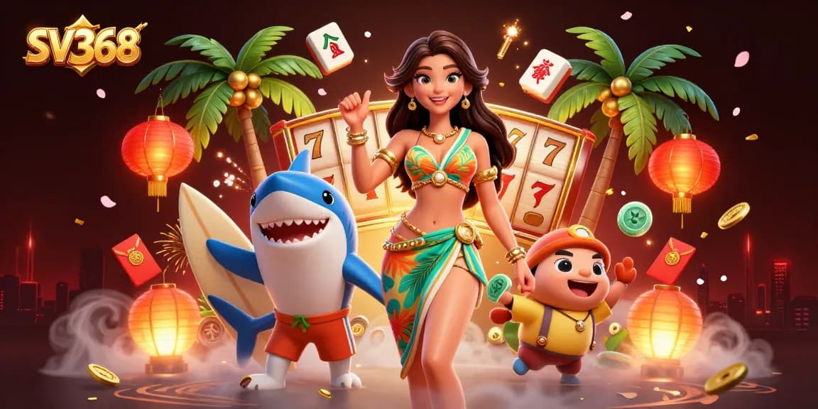 Experience the excitement at SV368 with vibrant gaming elements and dynamic characters in action.