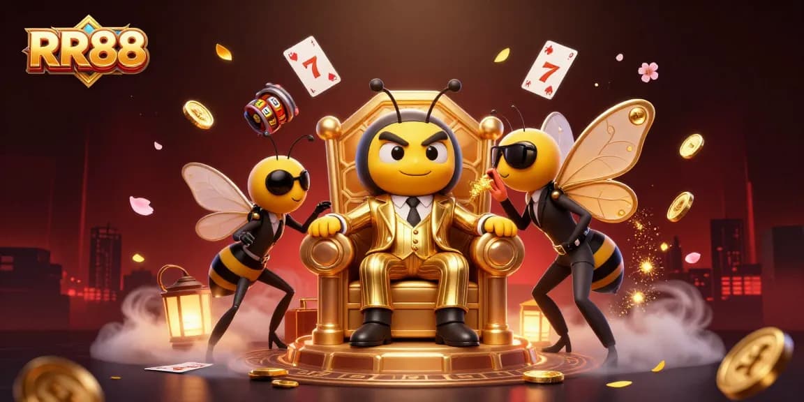 Experience thrilling gaming at RR88 with dynamic casino characters and vibrant jackpot elements.