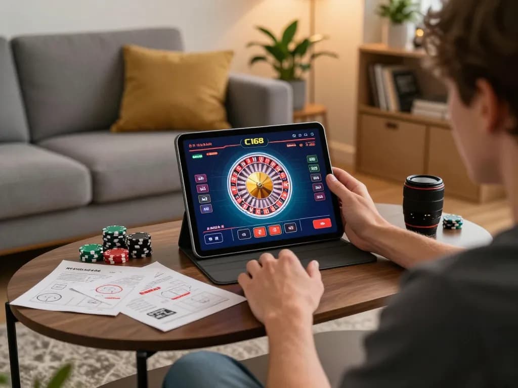 Enjoying engaging gameplay on the C168 app with a vibrant roulette scene on a tablet