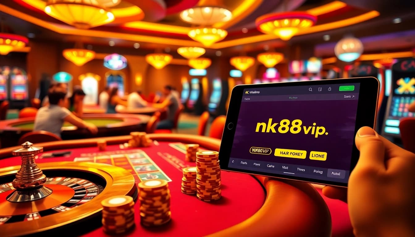 Experience the excitement of online gambling at https://nk88vip.it.com/ with vibrant casino scenes and engaging games.