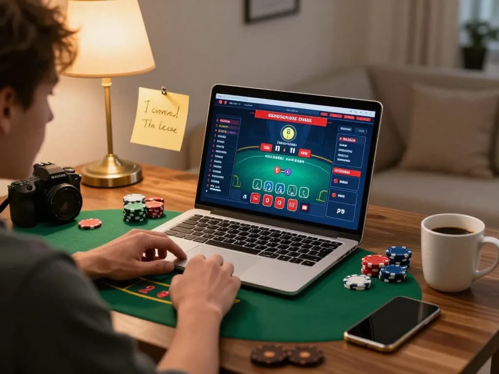 Engage in online poker action at luck88com with strategic gameplay in a comfortable home setting.