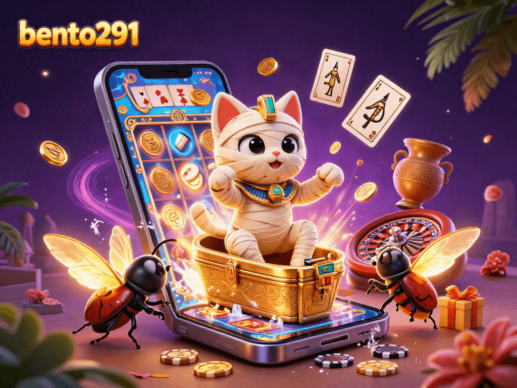 Experience thrilling gaming dynamics in a vibrant bento291 casino illustration.