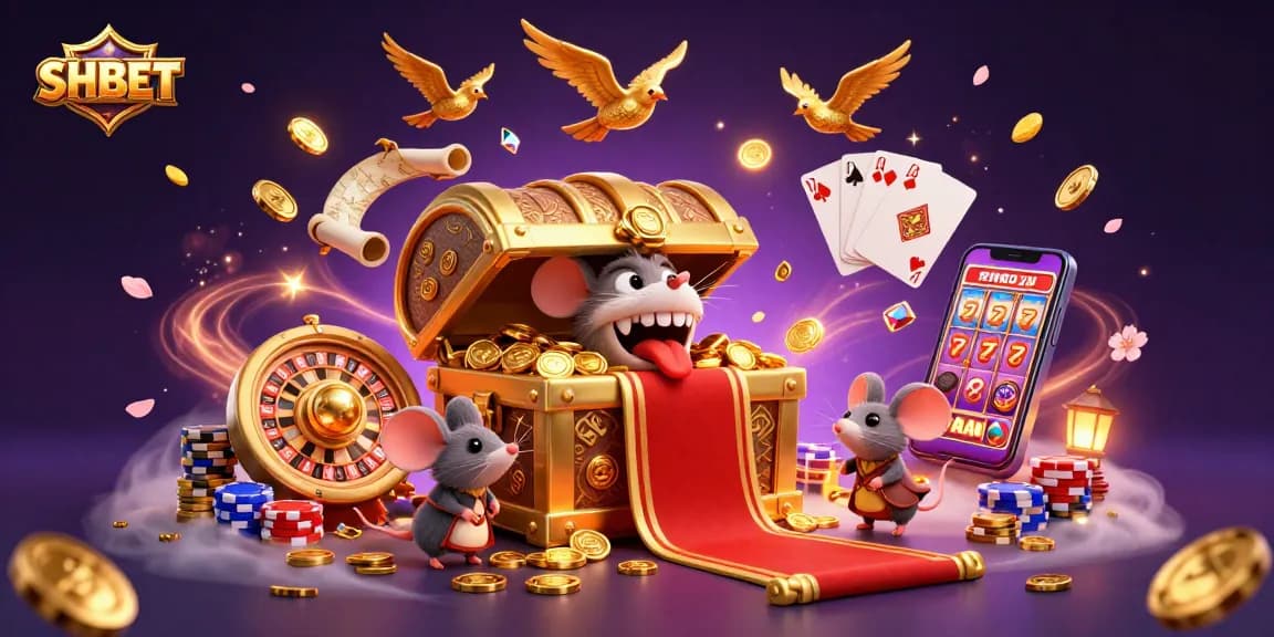 Experience the thrilling excitement of SHBET with a vibrant casino illustration showcasing dynamic gaming elements.
