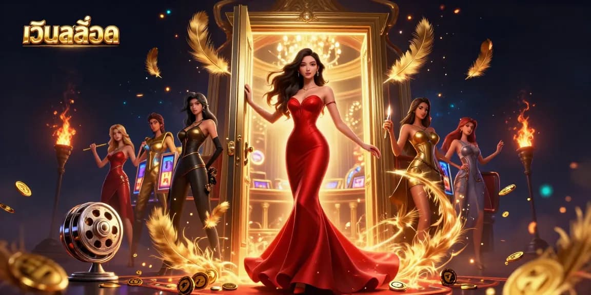 Experience the thrill of เว็บสล็อต with dynamic 3D casino illustration showcasing vibrant reels and rich visual details.