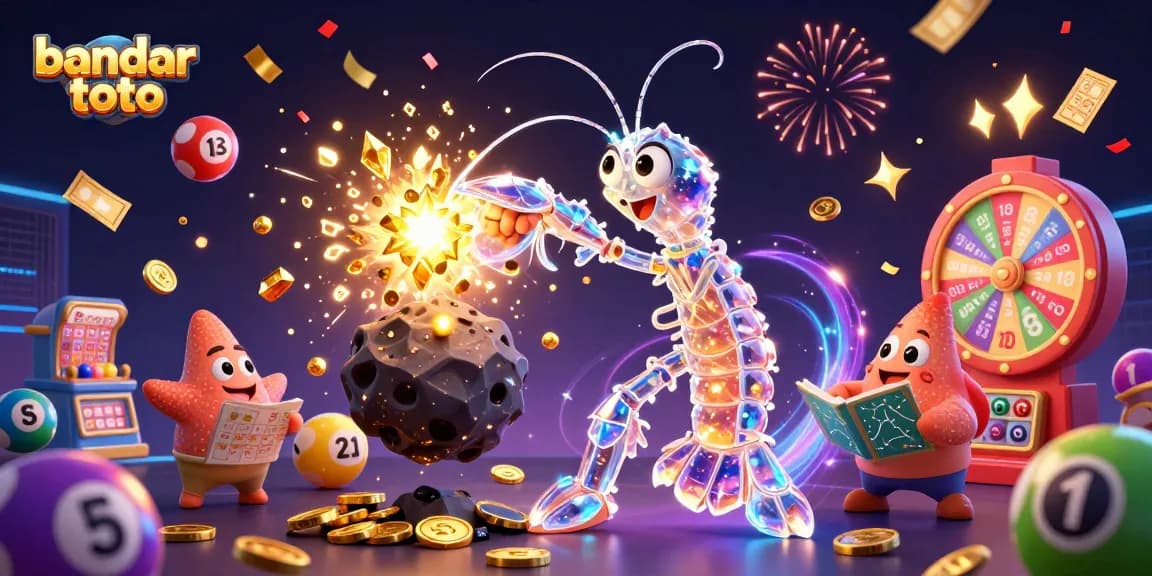 Engage with bandar toto through vibrant lottery balls and gold coins in this dynamic casino illustration.
