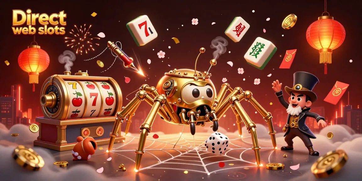 Spin and win big with Direct web slots, featuring a vibrant steampunk scene of luck and chance.