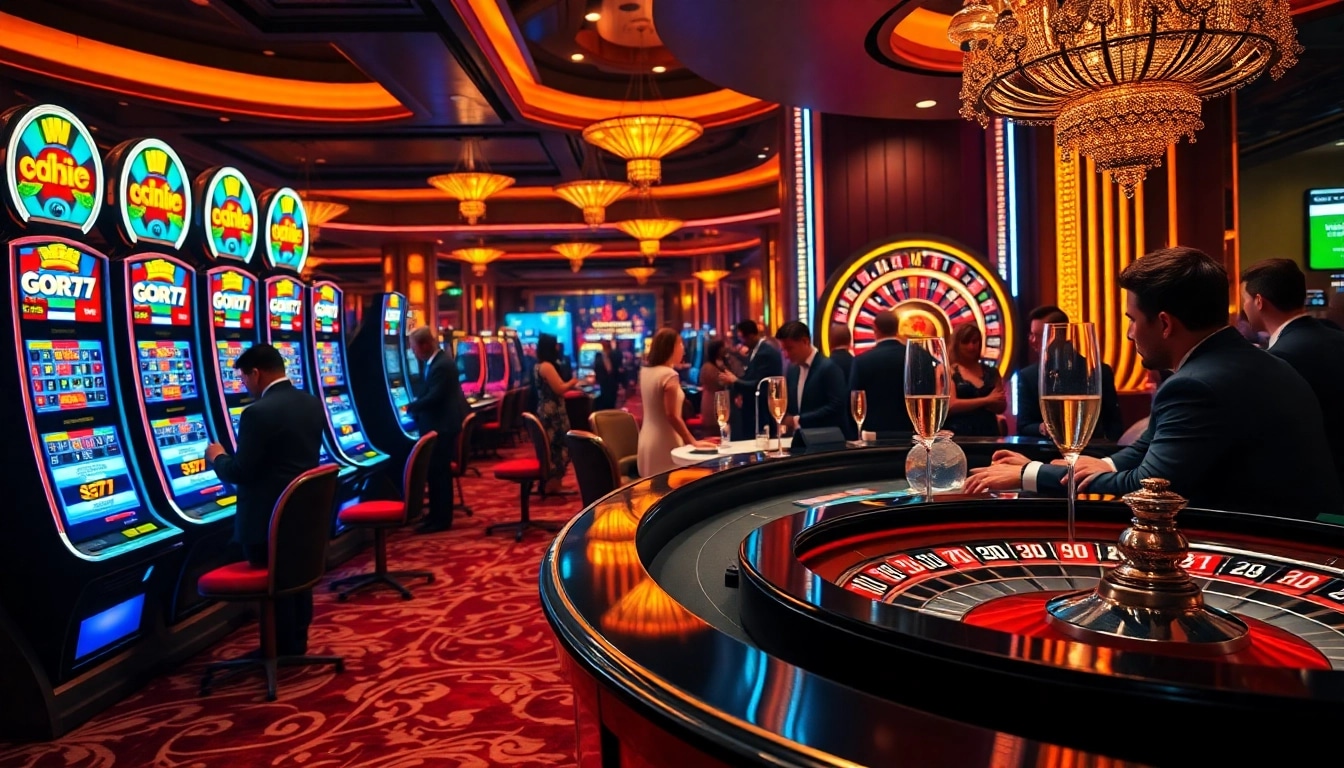 Gamble responsibly at gori77's vibrant casino scene featuring thrilling slots and poker games.
