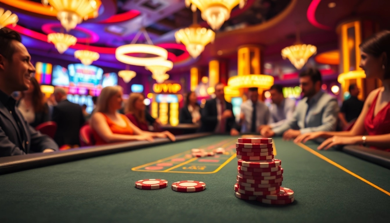 Experience the thrill at uvip casino gaming table surrounded by enthusiastic players.