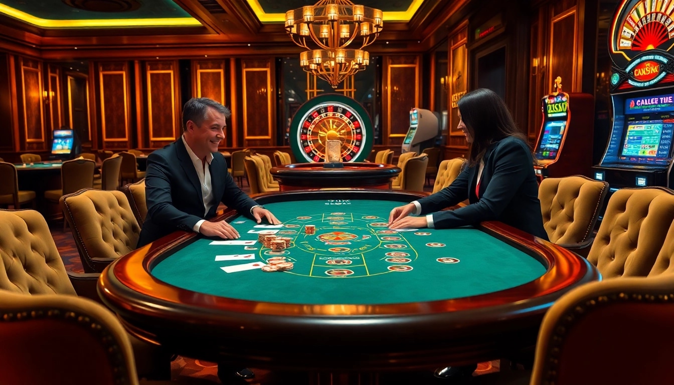 A vibrant casino scene at 88xx with a lively blackjack table, dealer, and eager players enjoying their game.