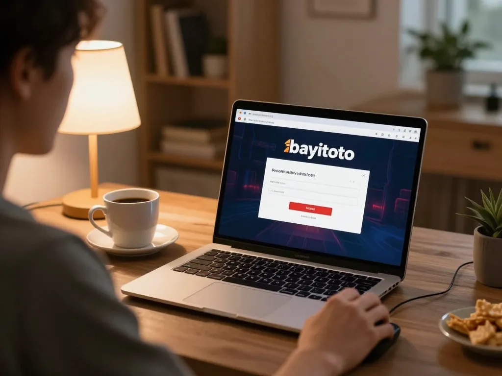 Akses login bayitoto di tengah pengaturan permainan rumah yang nyaman untuk perjudian online.