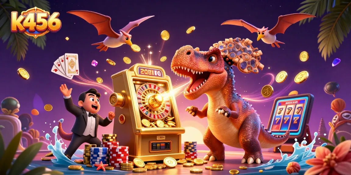 Conquiste jackpots com k456, enquanto um pachycephalosaurus desafia as máquinas de caça-níqueis.
