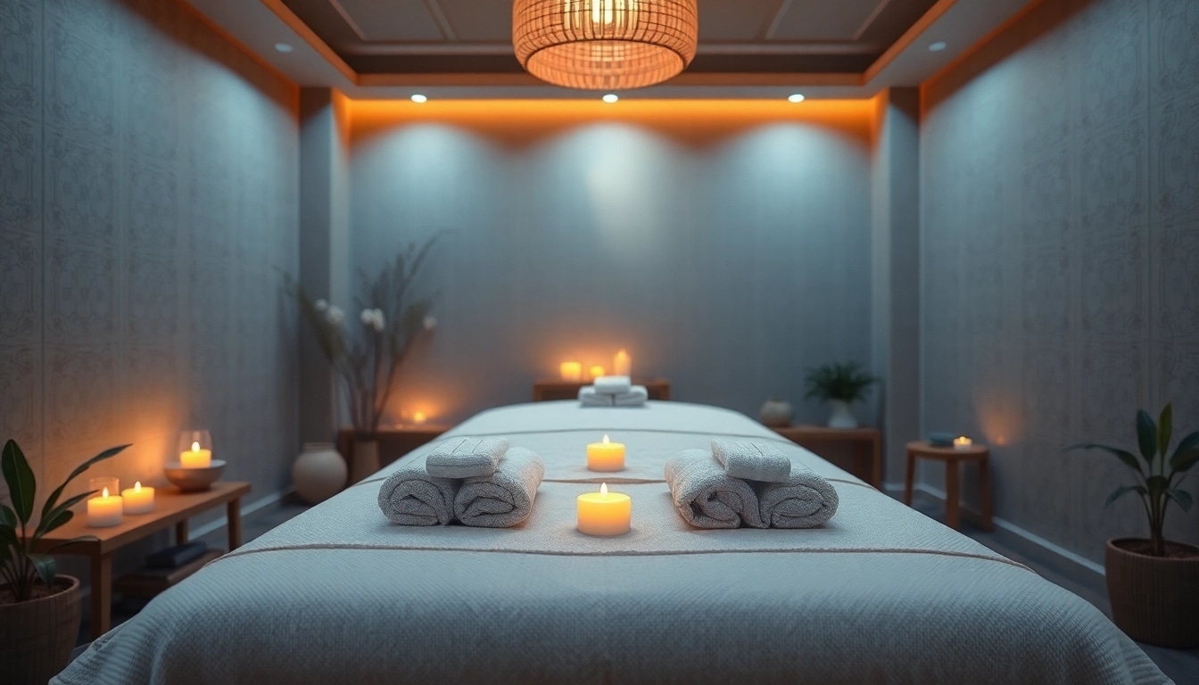 Experience the benefits of 동탄출장마사지 in a peaceful massage environment with calming lighting and decor.