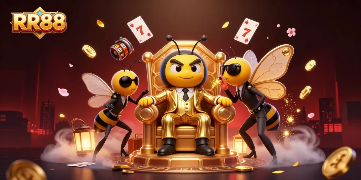 Experience thrilling gaming at RR88 with dynamic casino characters and vibrant jackpot elements.