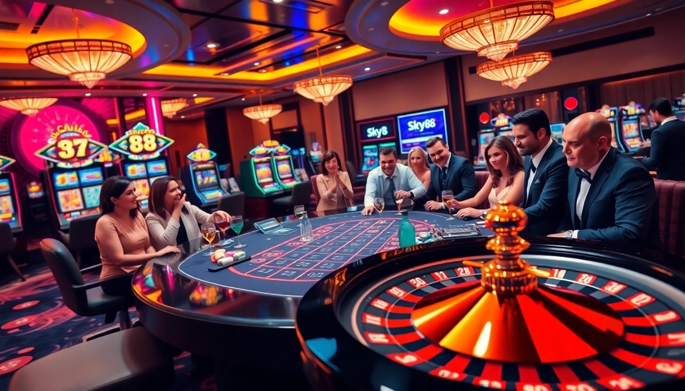 Experience the excitement at Sky 88 casino with vibrant gaming tables and thrilling slot machines.