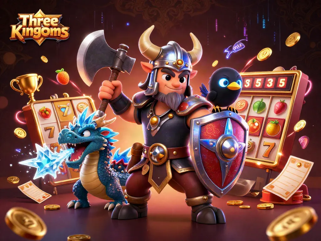 เล่นเกมสล็อต Three Kingdoms ที่น่าตื่นเต้นด้วยธีมต่อสู้และโบนัสที่หลากหลาย