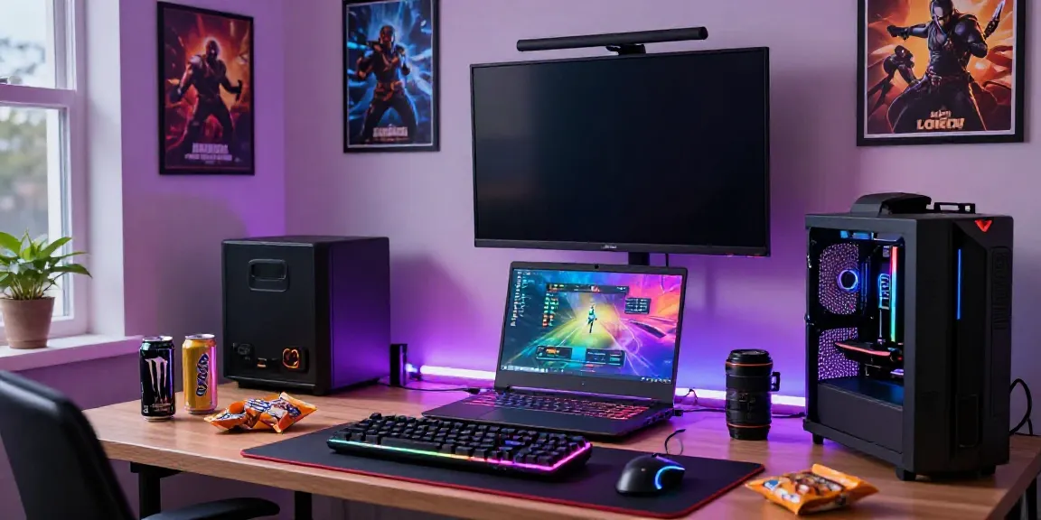Gaming setup showcasing loket88 interface with RGB lighting and gaming peripherals.