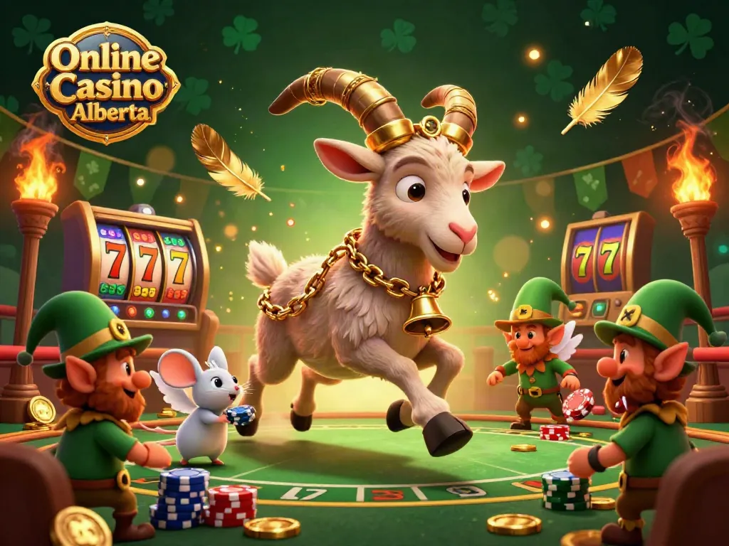 Experience thrilling games at Online Casino Alberta with festive characters and rich casino elements.